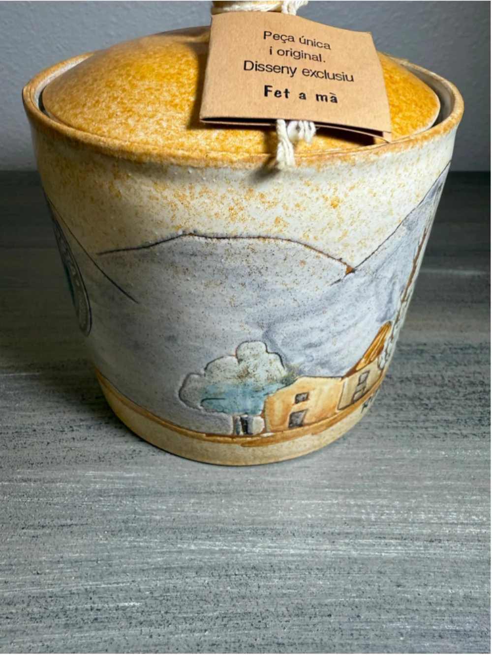 Vtg Pastisseria Costa Ripoll Spain Art Pottery Canister Jar Signed Albert Mofijo